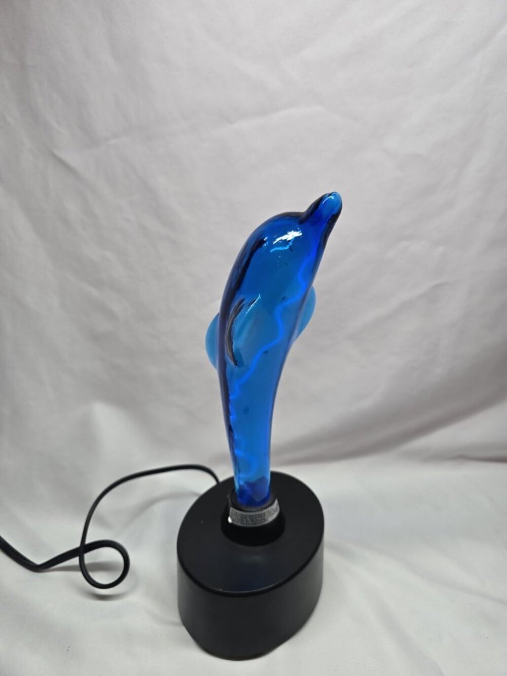 VTG Y2K Lumisource Neon Blue Dolphin Electra Plasma Lightning Lamp 12”